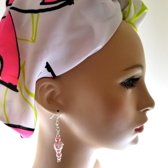 2 Inch Pink and Rose Dainty Pierced Earrings NEW - Picture 4 of 6